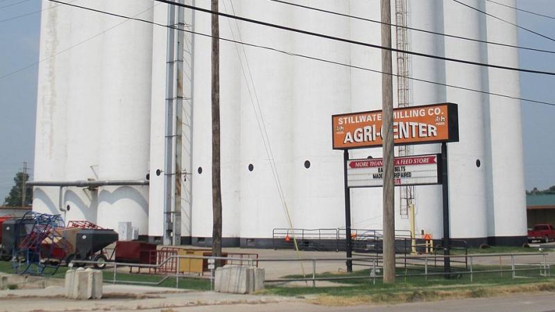 A grain elevator in Stillwater, Oklahoma