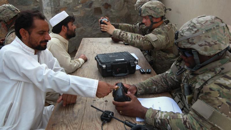 U.S. Army records biometric data, Afghanistan, Aug. 27, 2011