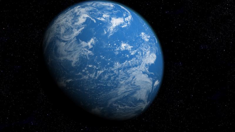 Artist interpretation of a water planet