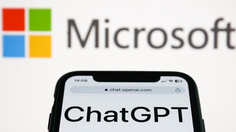Micrososft and ChatGPT logos