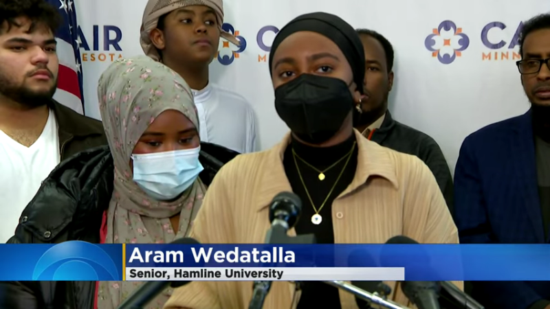 Hamline University Muslim Student Association president Aram Wedatalla