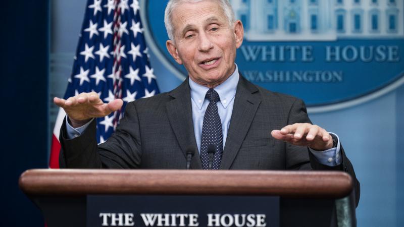Dr.Anthony Fauci speaks during WH press briefing