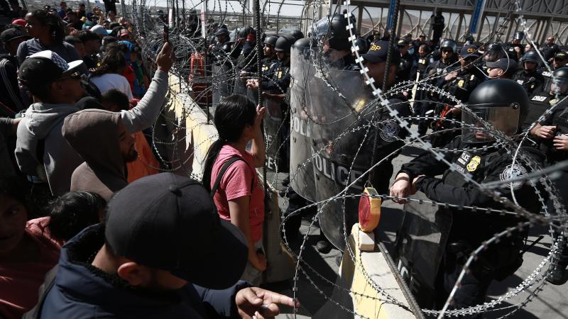 Migrants storm border, Ciudad Juarez, Mexico, March 12, 2023