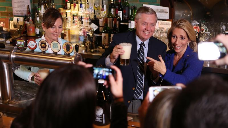 Lindsey Graham, Darline Graham Nordone, Oct. 27, 2015, Boulder, Colo.