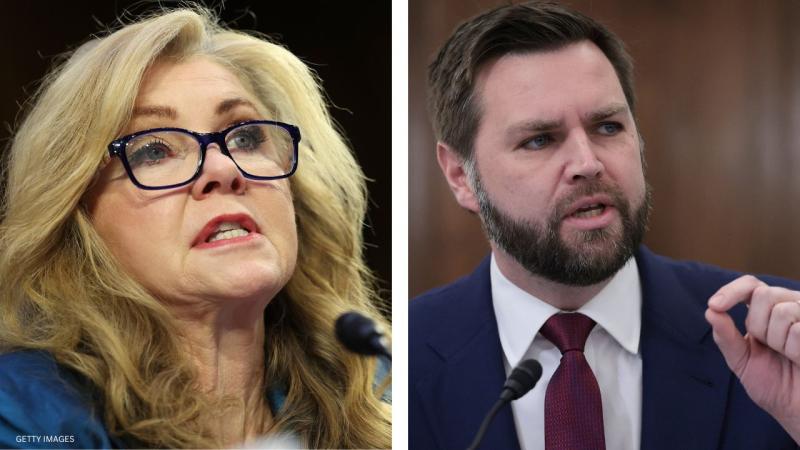 Sen. Marsha Blackburn (Left) and Sen. J.D. Vance (Right)
