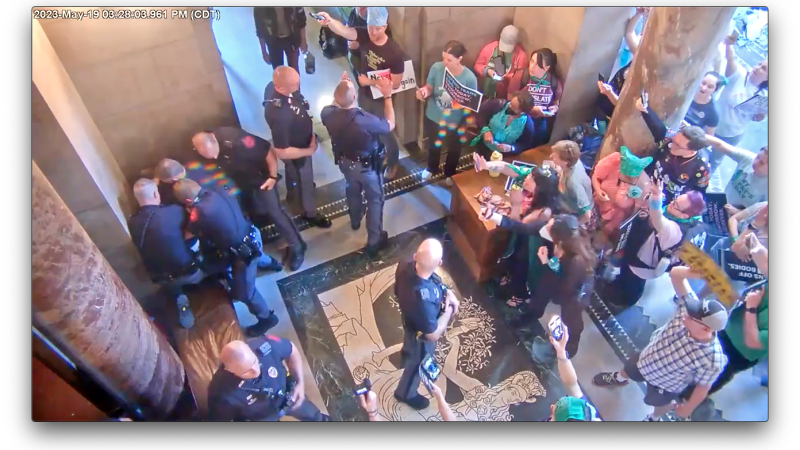 Arrests made after protests erupt at the Nebraska State Capitol