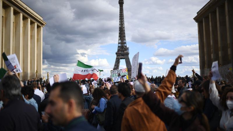 Iran protest, Paris, France, Sept. 25, 2022