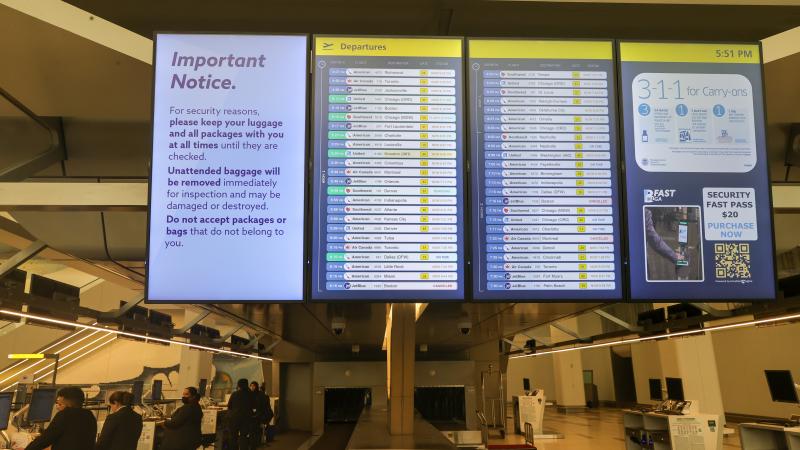 Flights being displayed at LaGuardia Airport