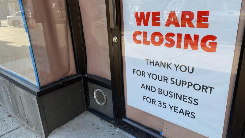 Store closing sign in Queens, New York