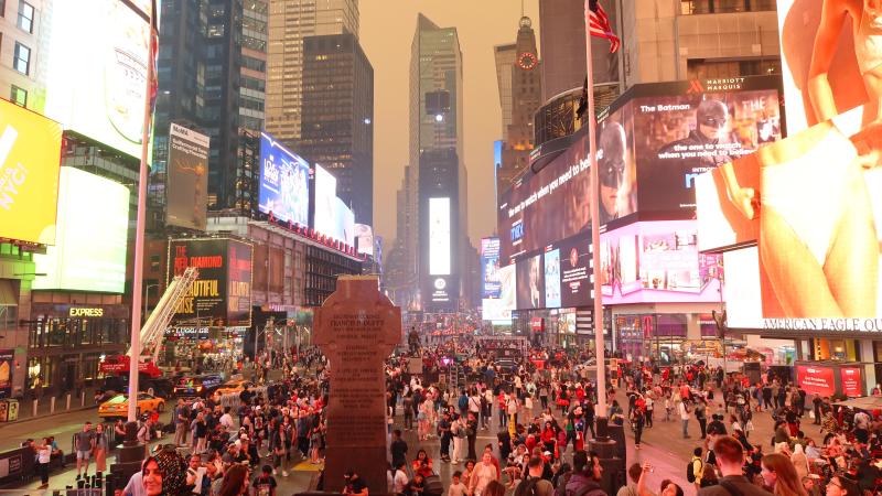 Times Square smoke, New York City, June 6, 2023