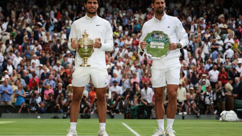 Carlos Alcaraz, Novak Djokovic, London, July 16, 2023