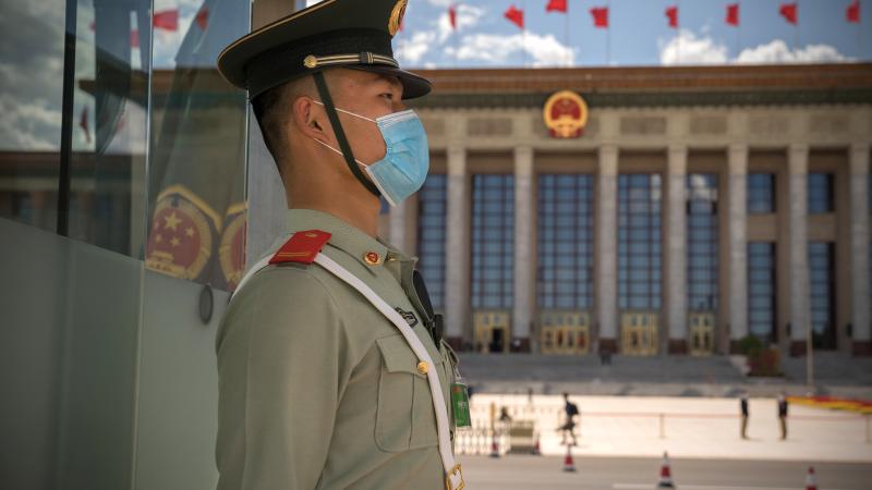 Soldier, Tiananmen Square, China, May 27, 2020