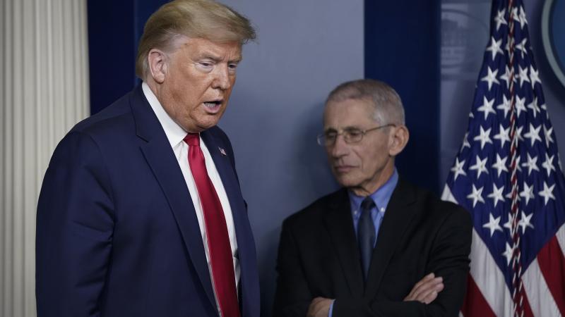 Donald Trump, Anthony Fauci, March 26, 2020, Washington, D.C.
