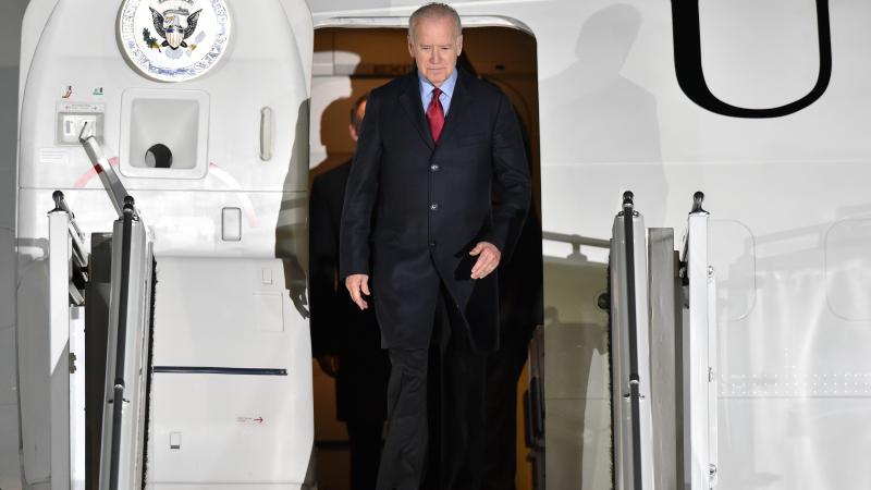 Vice President Biden arrives in Kyiv, Ukraine on December 7, 2015. 