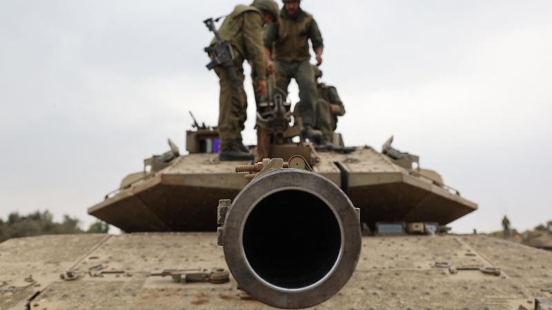 Israel Army tank, Gaza Strip border, Oct. 9, 2023
