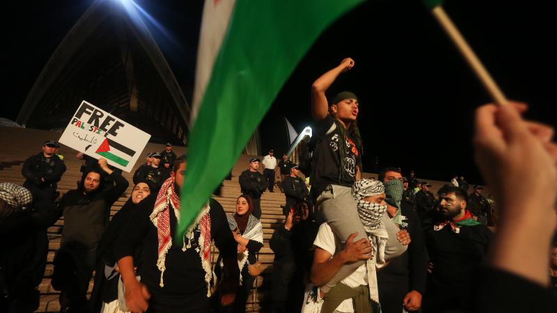 Palestine protesters, Sydney, Australia, Oct. 9, 2023