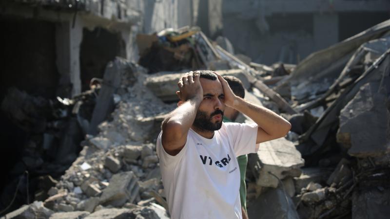 Rocket damage, Gaza City, Gaza, Oct. 12, 2023
