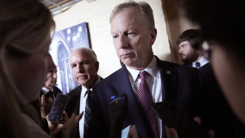 U.S. Rep. Kevin Her (R-OK) leaves a closed-door House Republican meeting at the U.S. Capitol on October 20, 2023 in Washington, DC. 