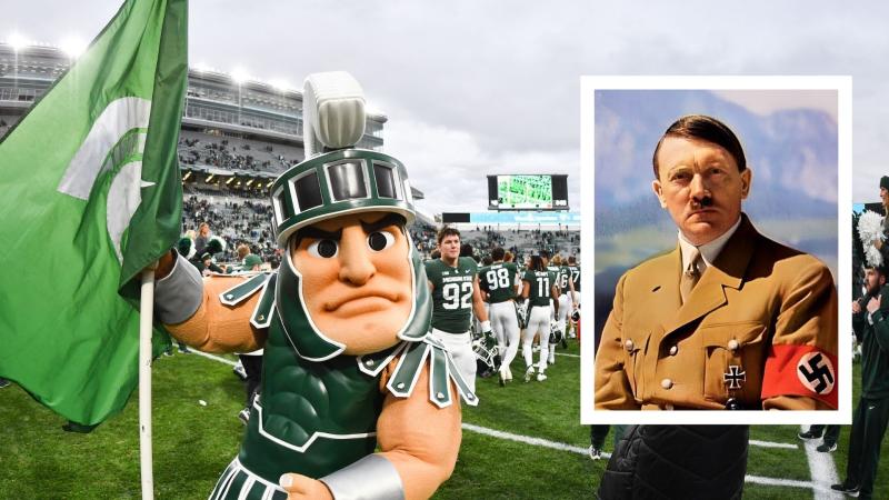 Michigan State mascot, insert: Adolf Hitler, JTN edit