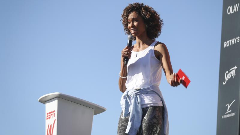 Sage Steele, Oct. 23, 2019, Newport Beach, Calif.