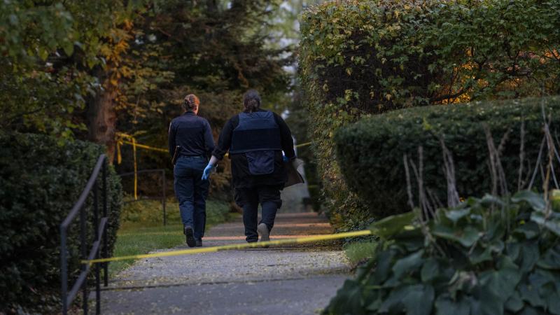 Detroit police near Sam Woll crime scene, Michigan, Oct. 21, 2023