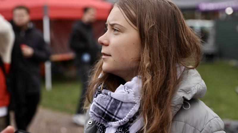 Greta Thunberg, Keffiyeh, Nov. 12, 2023, Amsterdam, Netherlands