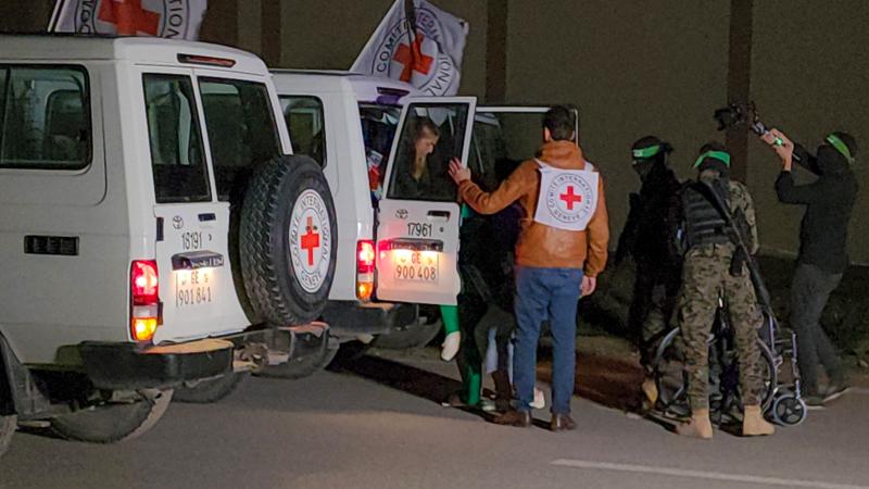 Red Cross, Hamas, Gaza City, Gaza, Nov. 27, 2023