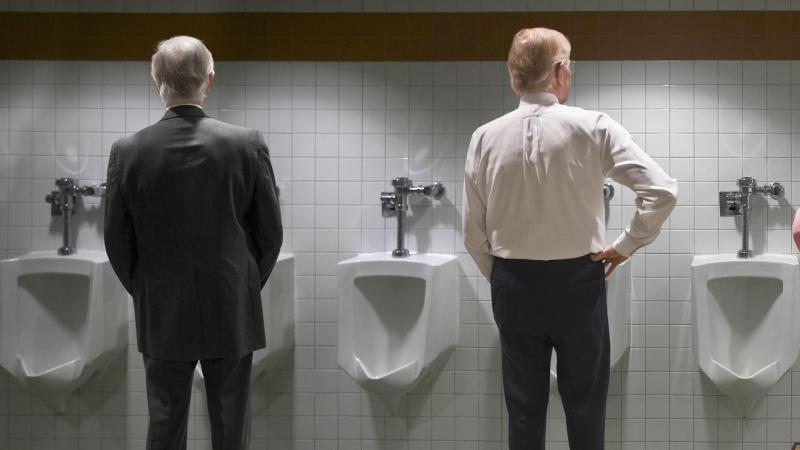 Men's bathroom, urinals, file photo