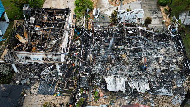 Power transformer explosion after Hurricane Idalia, Hudson, Fla., on Aug. 30, 2023