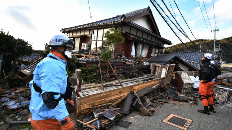 First responders, earthquake, Jan. 2, 2024, Ishikawa, Japan