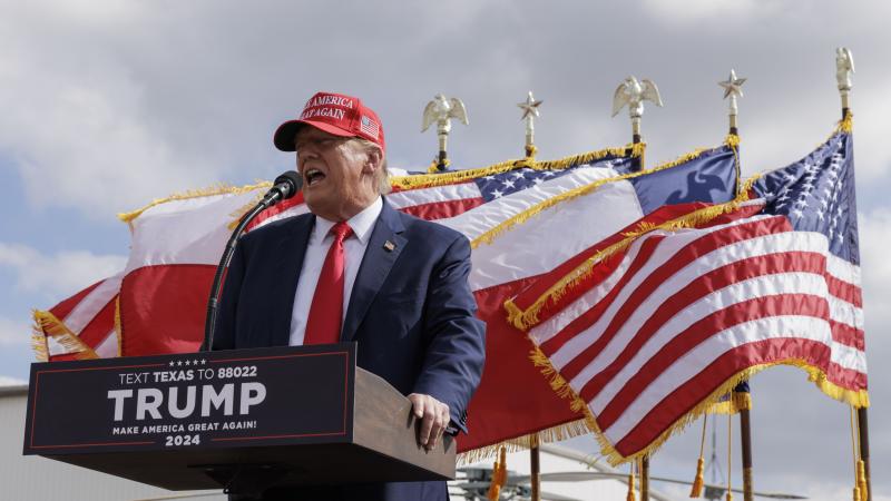 Donald Trump, near U.S.-Mexico border, Edinburg, Texas, Nov. 19, 2023