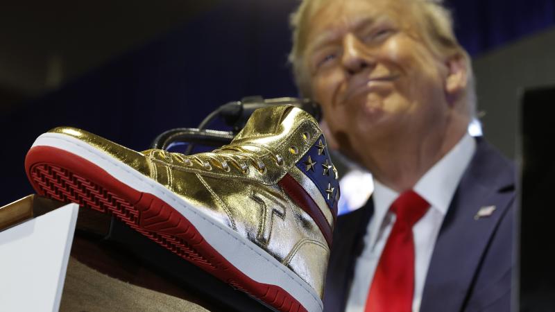 Donald Trump, Sneaker, Feb. 17, 2024, Philadelphia
