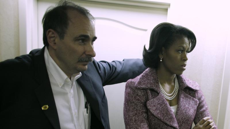 Michelle Obama, David Axelrod, Jan. 26, 2008, Columbia, S.C.