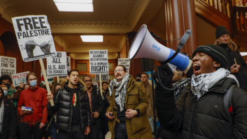 Harvard, Palestinian protest, Cambridge, Mass., Jan. 29, 2024