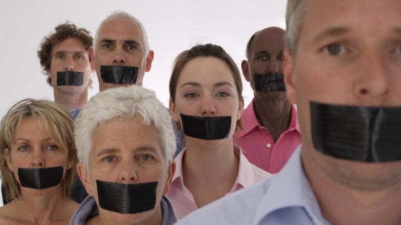 Free speech, censorship, stock photo