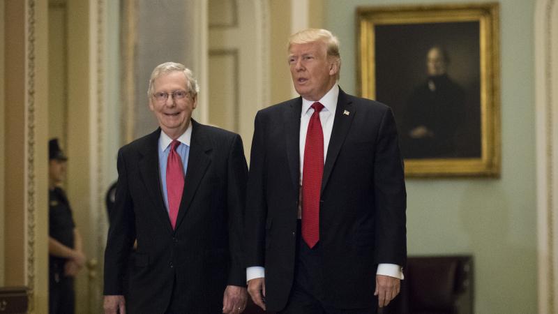 Mitch McConnell, Donald Trump, Oct. 24, 2017, Washington, D.C.
