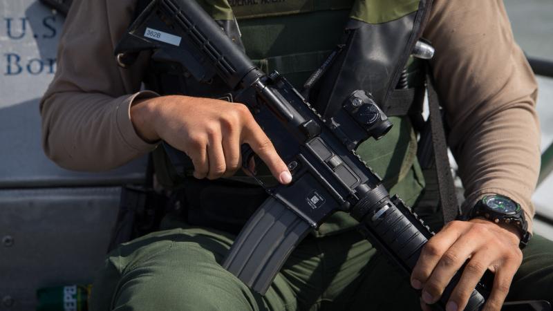 Border Patrol agent gun, McAllen, Texas, March 26, 2018