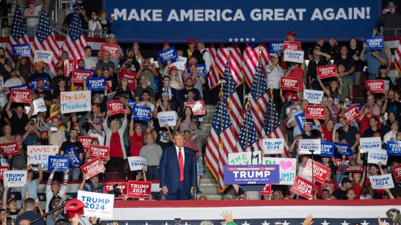 Donald Trump, rally, July 29, 2023, Erie, Pa.