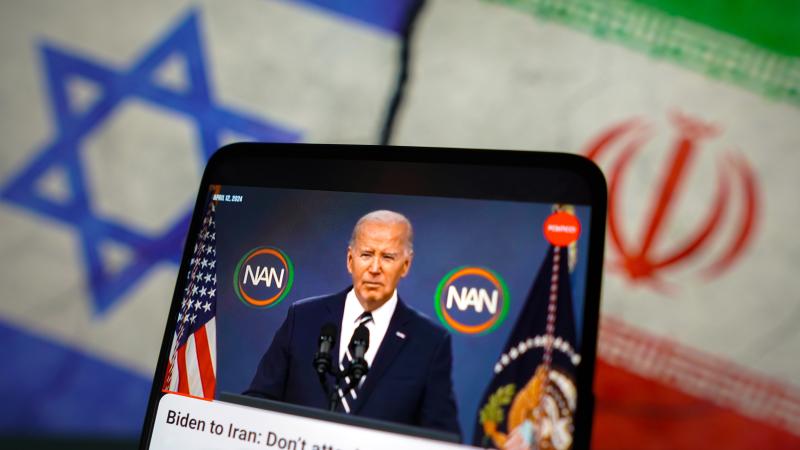 Joe Biden, Israel, Iran, photo illustration, April 14, 2024