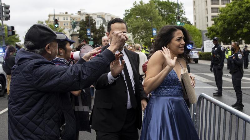 Protestors block entry at White House Correspondents' Dinner, Washington, D.C., April 27, 2024