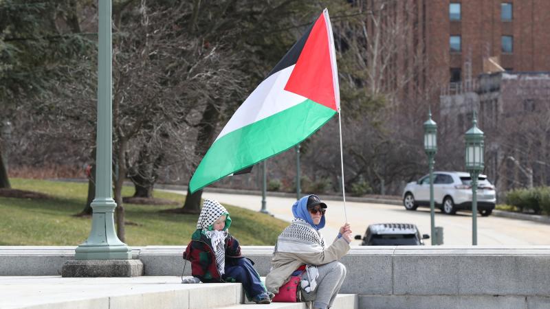 Palestine, woman, child, Feb. 24, 2024, Harrisburg, Pa.