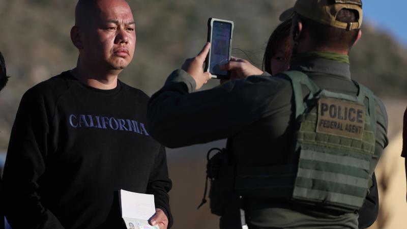 Migrant processed, May 12, 2024, Hot Springs, Calif.