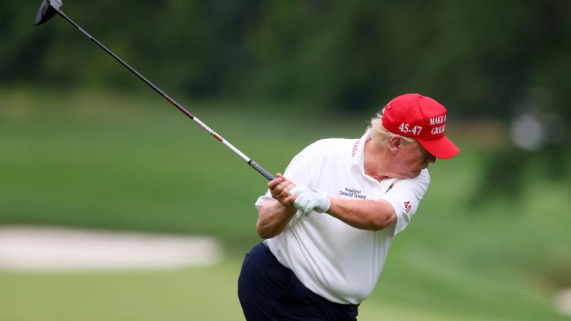 Trump golfing