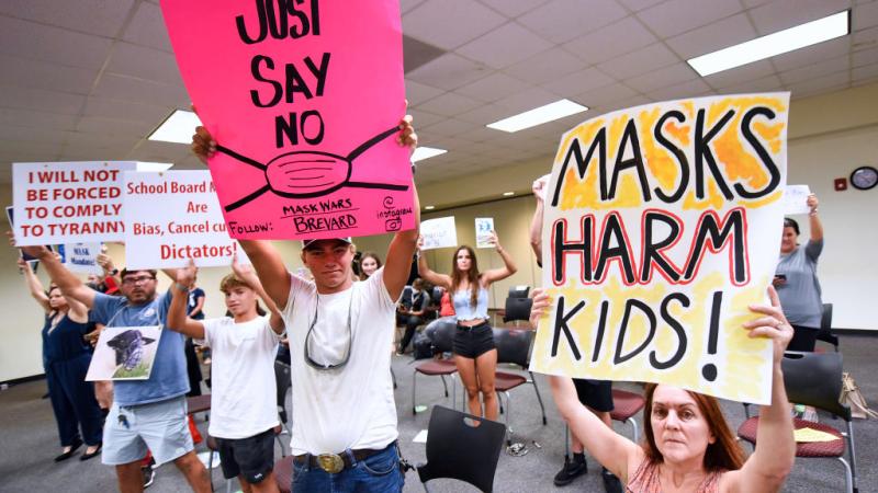 Protest against COVID mask mandate at Florida's Brevard Public Schools