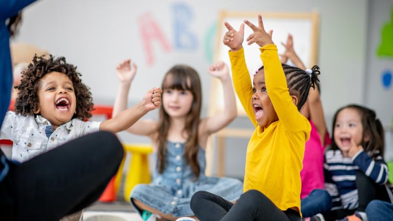 Young children in school