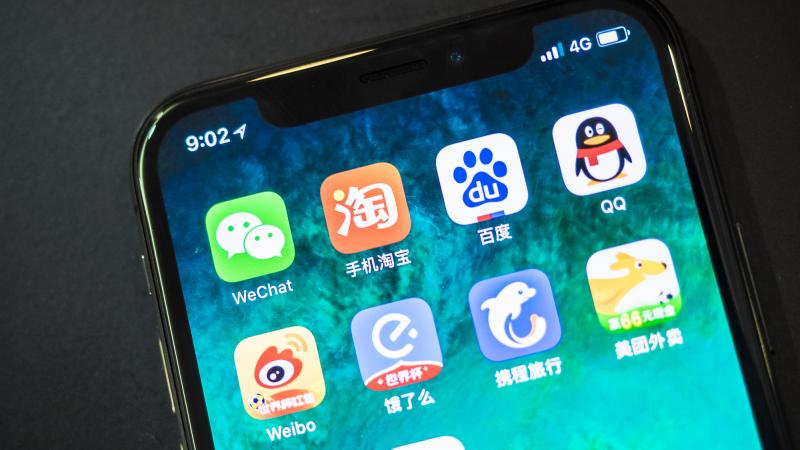 Smartphone with apps in China