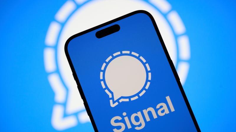 The Signal encrypted messaging application is seen on a mobile device in this illustration photo taken in Warsaw, Poland on 25 March, 2025. 