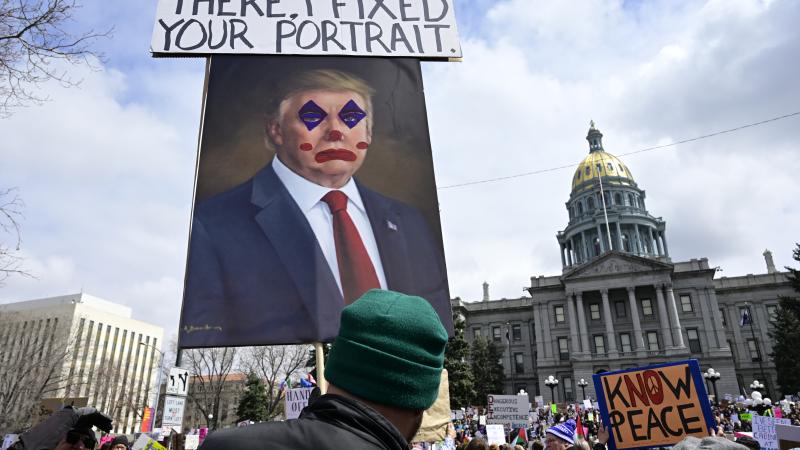 Anti-Trump protesters in Denver, Colo.