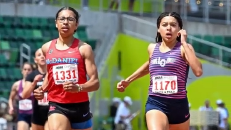 Oregon male athlete Ada Gallagher, who competes in girls' track