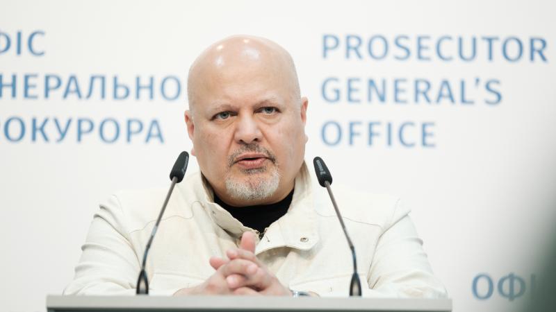 Prosecutor of the International Criminal Court Karim Khan during press conference on September 14, 2023 in Kyiv, Ukraine.
